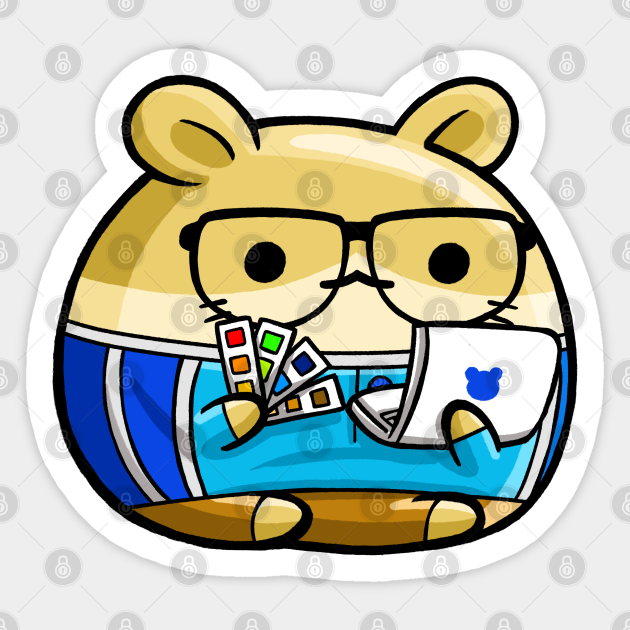 Cute Hamster Graphic Designer Cute Hamster Graphic Designer Sticker